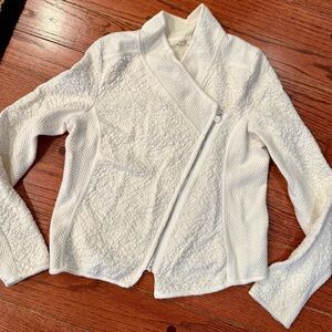 Anthropologie MOTH Textured Zip Jacket/sweatshirt STRETCH Material Size medium.
